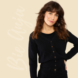 Vestje - Cardigan Save the World - nighty-night black knit