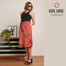Lola Button Skirt Orne - Tweed Orange - King Louie