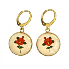 Urban Hippies Oorbellen - Polly cream & poppy