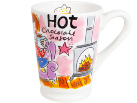 Hot Season XL beker + petit four bordje (roze) - SET