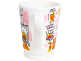 Hot Season XL beker + petit four bordje (roze) - SET