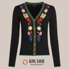 Vest V Rib Cardi Perry - black - King Louie