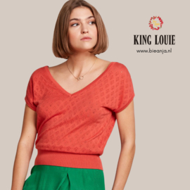 Top - Double V Top Mateo Knit - Tweed Orange - King Louie