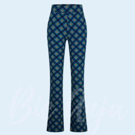 Flared Pants Rainbow Clover Blue - Tante Betsy broek