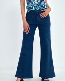 Surkana Bell-bottom trousers with front pockets blue