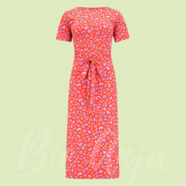 Flissy Jersey Midi Dress - Red, Summer Leopard