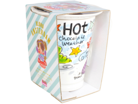 Hot Season XL beker + petit four bordje (blauw) - SET