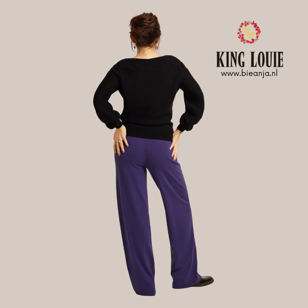 Broek Border Pintuck Pants Milano Uni - Rhodonite Blue