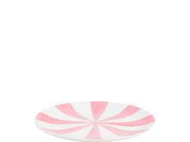 Even bijkletsen: Taartbord 18 cm - roze strepen