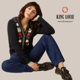 Vest V Rib Cardi Perry - black - King Louie