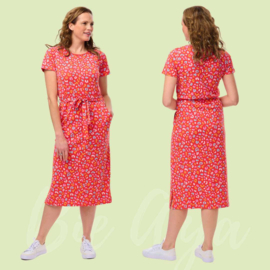 Flissy Jersey Midi Dress - Red, Summer Leopard