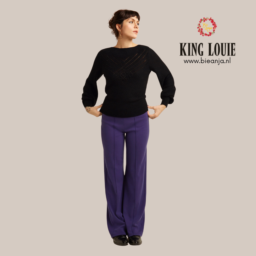 Broek Border Pintuck Pants Milano Uni - Rhodonite Blue