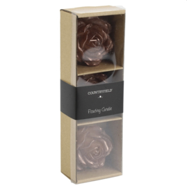 Countryfield drijfkaars bloem Rosi M metallic koperkleurig