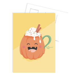 Ansichtkaart 'Sweet Fall' Pumpkin Latte