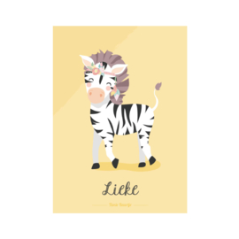 A3 naamposter - 'Boho' Zebra