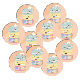 Stickers 10 x  'Sweet' Macarons 50mm