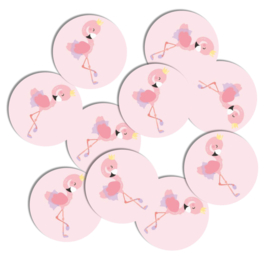 Stickers 10 x  'Boho' Flamingo 50mm