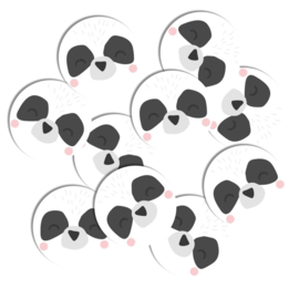 Stickers 10 x 'Faces' Panda 50mm