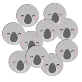 Stickers 10 x  'Faces' Koala 50mm