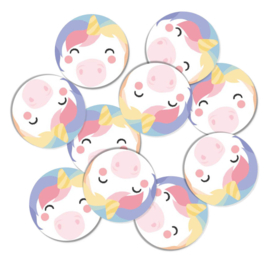 Stickers 10 x  'Faces' Unicorn 50mm