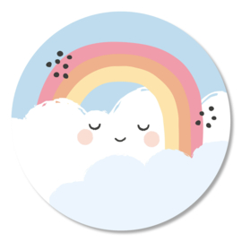 Stickers 10 x  'Happy' Regenboog 50mm