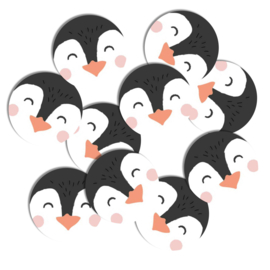 Stickers 10 x  'Faces' Pinguin 50mm