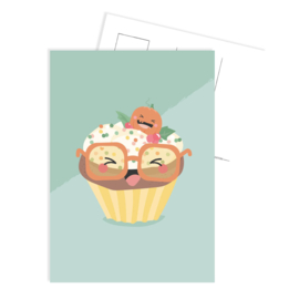 Ansichtkaart 'Sweet Fall' Cupcake