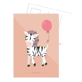 Ansichtkaart 'Party animals' Zebra