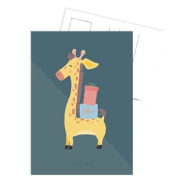 Ansichtkaart 'Party animals' Giraf