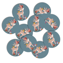 Stickers 10 x  'Kerst' Bosdiertjes 50mm