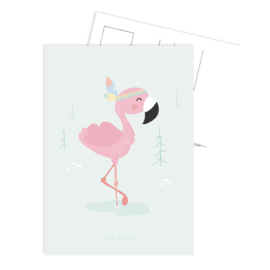 Ansichtkaart 'Boho' Flamingo