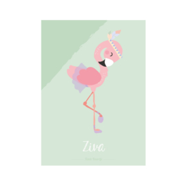 A3 naamposter - 'Boho' Flamingo