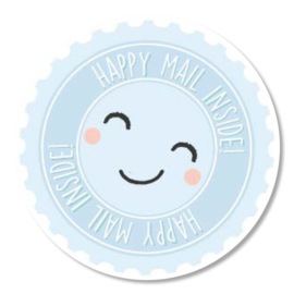 Stickers 10 x  'Happy mail' 50mm