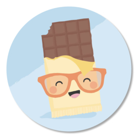 Stickers 10 x  'Sweet' Chocola 50mm