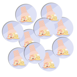 Stickers 10 x  'Sweet' Ijsjes 50mm