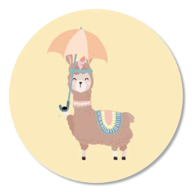 Stickers 10 x  'Boho' Lama 50mm