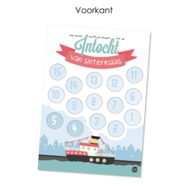 Sinterklaas Set - Raamposter, aftelkaart en 5 stickers