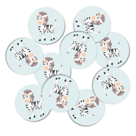 Stickers 10 x  'Boho' Zebra 50mm