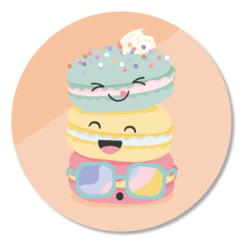 Stickers 10 x  'Sweet' Macarons 50mm