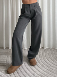 LOOSE STRAIGHT LEG TROUSERS WASHED DARK GREY