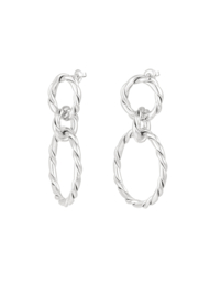 EARRINGS TWIST SILVER