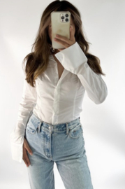 BASIC FITTED BLOUSE WHITE