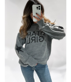 STAR GIRL OVERSIZED SWEATER GREY