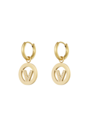 V EARRINGS GOLD