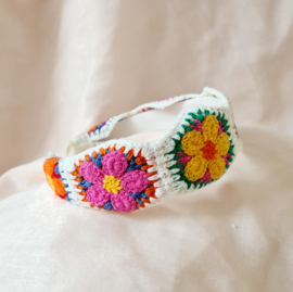 Haarband Flowerpower - Vibrant White