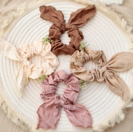 Mousseline Scrunchie Beige