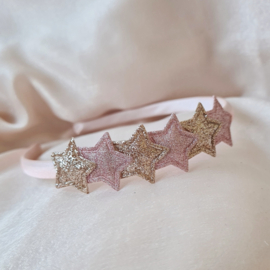 Diadeem Glitter Ster - Pink Gold