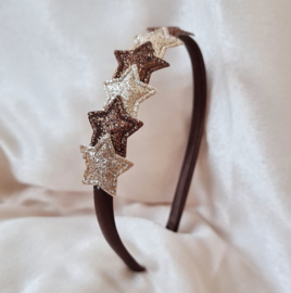 Diadeem Glitter Ster - Brown Gold