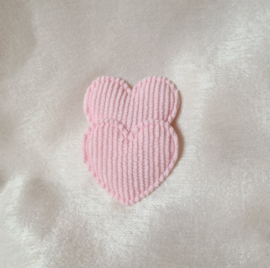 Rib Heart Double - Baby Pink