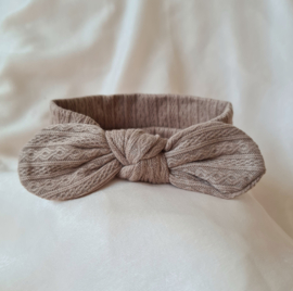 Haarbandje Soft Knit  Breed - Taupe